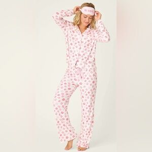 Valentine’s Day Kisses Print 3 Piece PJ Set by PJ Salvage